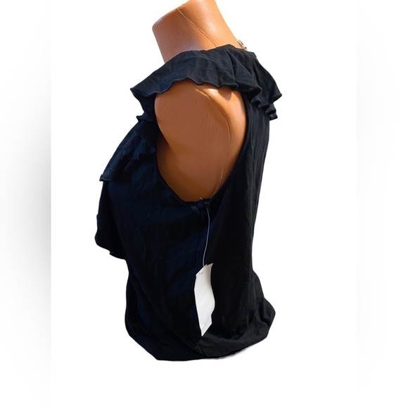 New Kenneth Cole New York Women’s Black Sleeveless Tank Ruffle Size Medium NWT - Picture 4 of 14